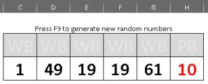 generate random powerball numbers